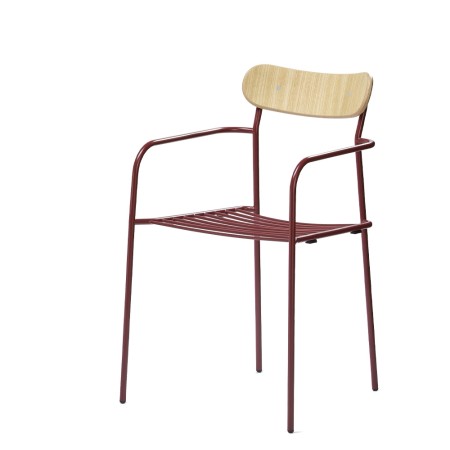 Chaise de terrasse Uti - design minimaliste acier et bois