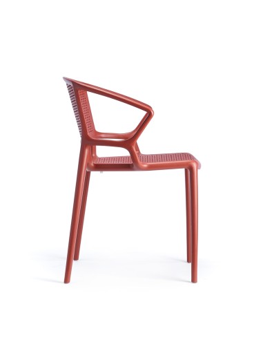 Chaise de terrasse en plastique rigide coloris rouge - Fiorellina 