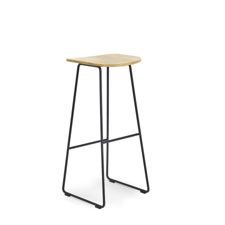 Tabouret de bar en acier et bois - pour comptoirs chaleureux et espaces de coworking