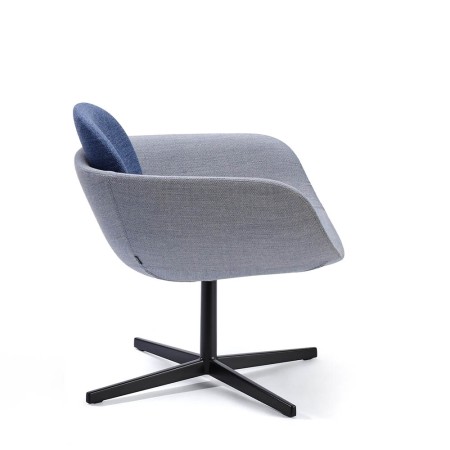 Fauteuils Peb Low Back gris clair, pieds étoile - espace lounge contemporain