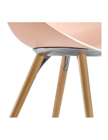 Chaise blanche avec piètement en hêtre naturel – Cookie