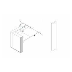 Pied gauche haut L. 18,2 x P. 2,8 x H. 109cm