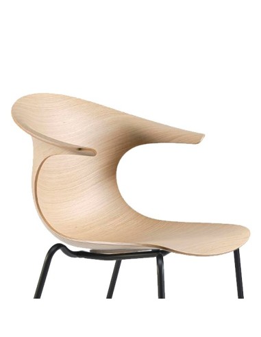 Chaise coque bois design courbé zoom - Loop 3D Wood 