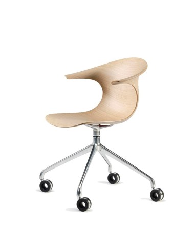 Chaise de réunion pieds étoile sur roulettes - Loop 3D Wood