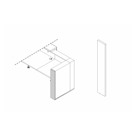 Pied droite haut L. 18,2 x P. 2,8 x H. 109cm