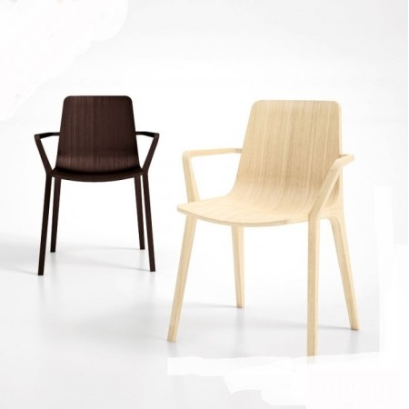 Modèle Seame chaises avcec accoudoirs - bois de chêne massif 