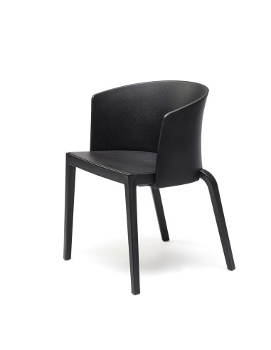 Chaise BI coloris noir en plastique professionnel