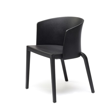 Chaise BI coloris noir en plastique professionnel