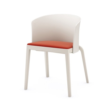Chaise moderne et professionnel avec assise confortable en tissue - coloris orange 