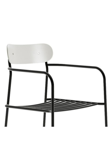 chaise de terrasse empilable uti avec accoudoirs design moderne