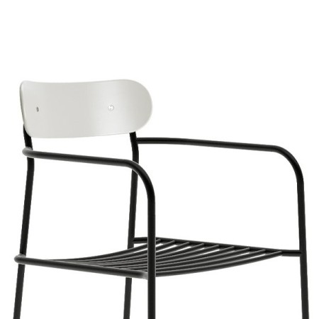 chaise de terrasse empilable uti avec accoudoirs design moderne