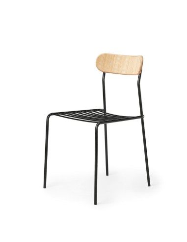 chaise extérieure empilable uti bois naturel ou teinté er acier 