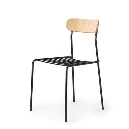 chaise extérieure empilable uti bois naturel ou teinté er acier 