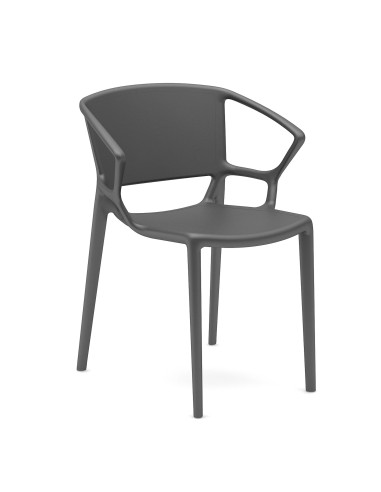 Chaise noire en plastique rigide - pour jardins et terrasses - Fiorellina 