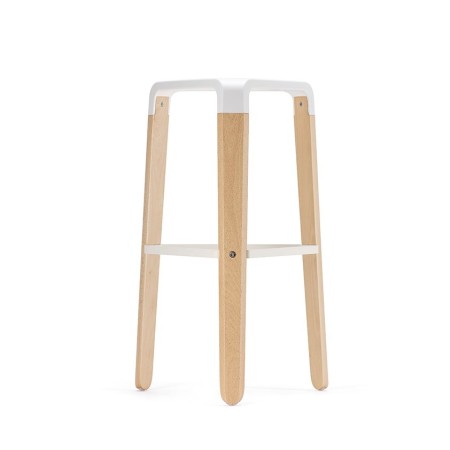 Tabouret avec assise blanche à hauteur bar - design accueillant pour comptoirs et bar - design Picapau