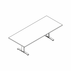 Table 240 x P. 100 x H. 74cm