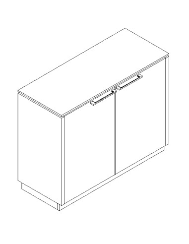 Armoire bureau 2 portes battantes L. 103,2 x H. 82cm - X21 - MDD - Status