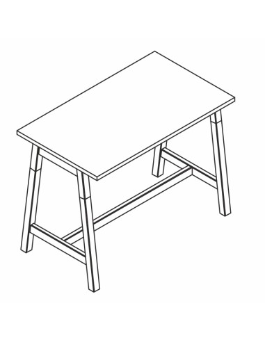 Table haute L. 181,5 x P. 70 x H. 90cm - pied bois massif