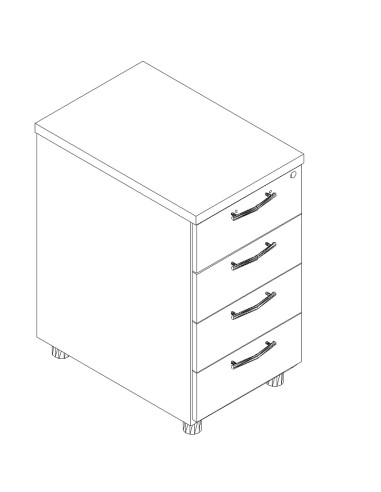 Caisson fixe 4 tiroirs P. 80cm - KKT74 - MDD