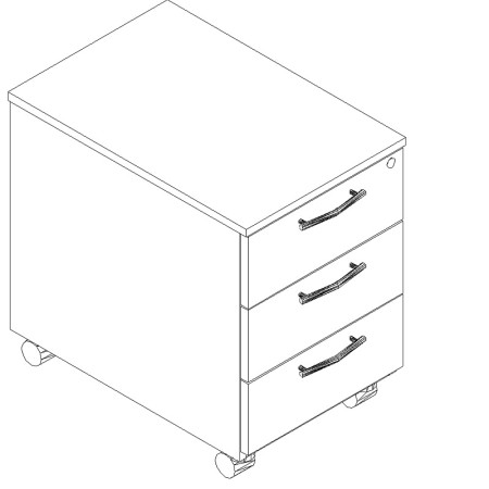 Caisson 3 tiroirs prof. 60cm - KD13 - MDD 2