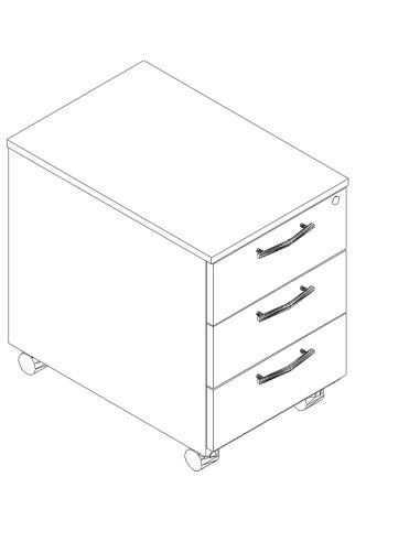 Caisson 3 tiroirs prof. 60cm - KD13 - MDD