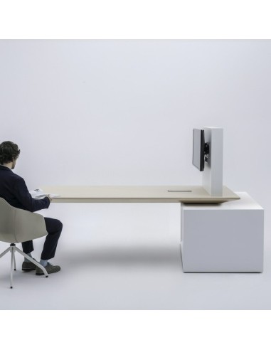 Table réunion design assis-debout avec écran - Gravity - GAV10