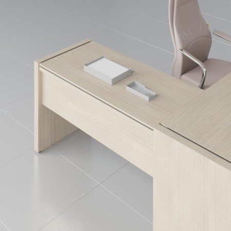 Retour de bureau en bois clair