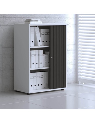 Meuble de bureau à rideaux L. 80 x P. 43,2 x H. 112,9cm - A3L04 - MDD