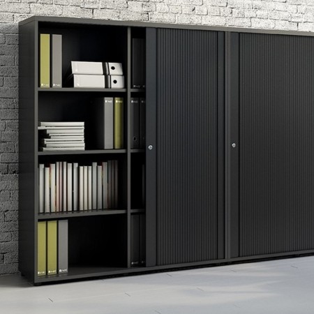 Rangement à rideaux bureau L. 120  x P. 43,2 x H. 148,1cm - A4L06 - MDD 2