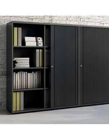 Rangement à rideaux bureau L. 120  x P. 43,2 x H. 148,1cm - A4L06 - MDD