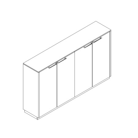  Armoire bibliothèque L. 208 x H. 116,7cm - X311 - MDD - Status