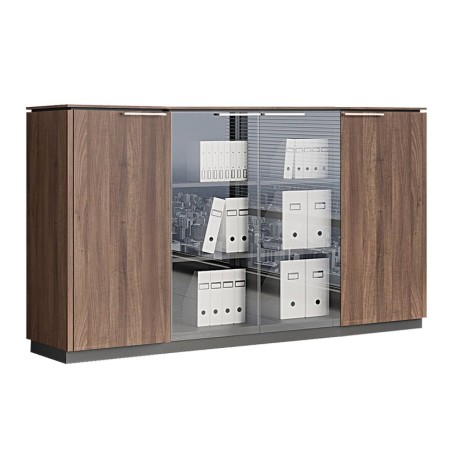  Armoire bibliothèque avec 2 portes vitrées