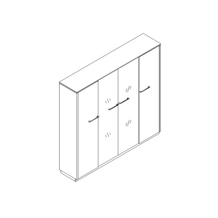 Armoire avec vitrine L. 208 x H. 187,1cm - X5567 - Status - MDD