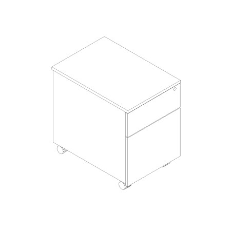 Caisson 1 dossiers suspendus et 1 tiroir 2