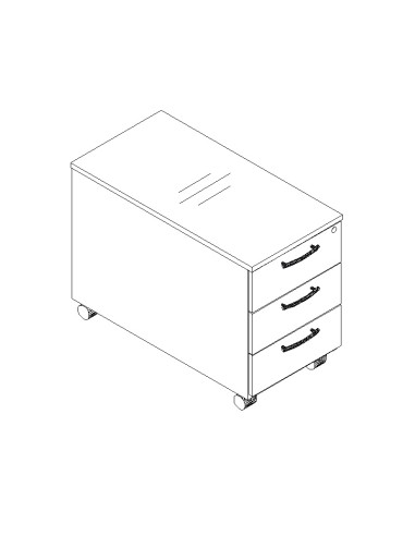 Caisson 3 tiroirs prof. 80cm - KD130 - MDD
