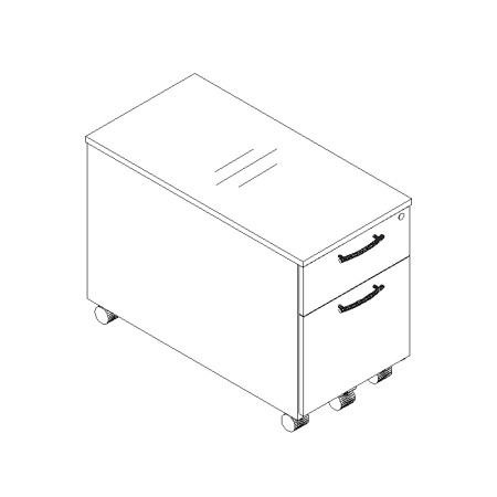 Caisson 1 tiroir et 1 dossiers suspendus - KDT12