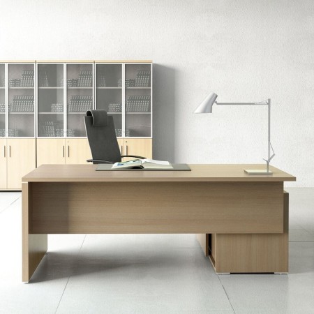 Bureau de direction avec rangement L. 216,4 / 190 x P. 180cm - QU19 - Quando - MDDD