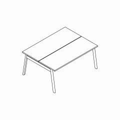 Bureau bench design en bois - 160x121 - BOB56 - Ogi B