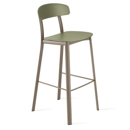 Feluca Pop – Tabouret de bar moderne en métal et plastique, idéal pour comptoirs design