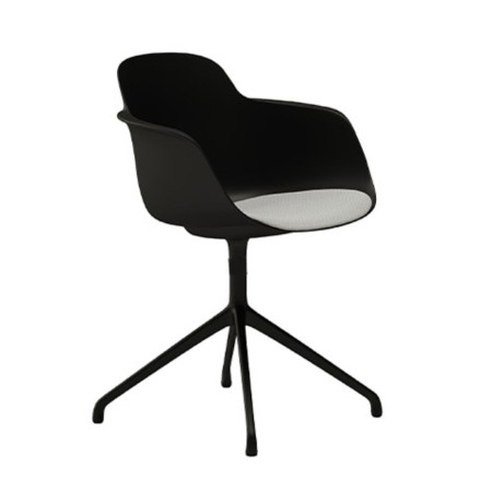 Chaise pivotante avec assise tissu et coque plastique – Sicla