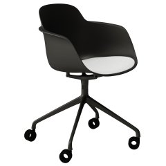 Chaise pivotante design roulettes avec assise tissu Sicla - 5040-4SCS - Infiniti