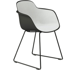 Chaise élégante à coque rigide et revêtement tissu – Sicla