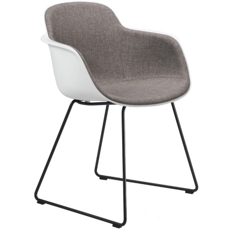 Chaise coque tapissée intérieur avec pieds traîneau – Sicla