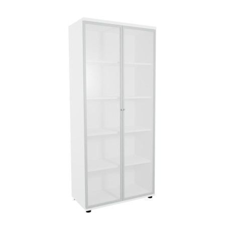 Meuble bureau avec portes en verre L. 80,1 x P. 43,2 x H. 183,3cm - A5404W - MDD