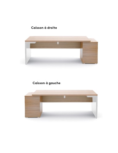 Bureau avec possibilité de piétement à gauche ou à droite