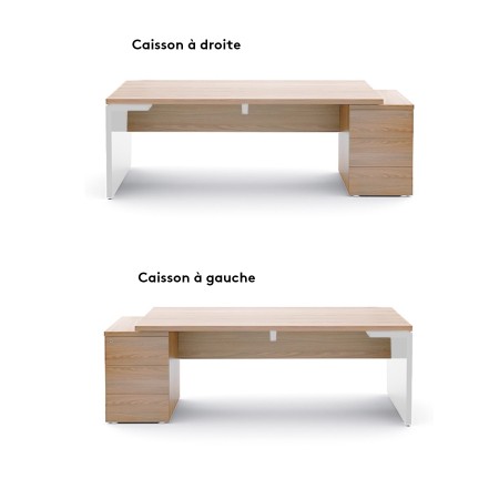 Bureau avec possibilité de piétement à gauche ou à droite