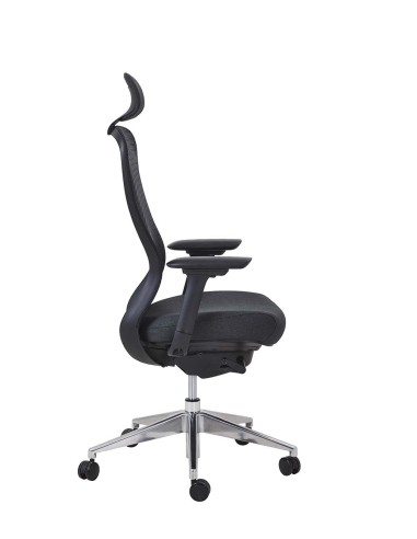 Chaise de bureau ergonomique avec têtière en option, idéale pour une posture confortable