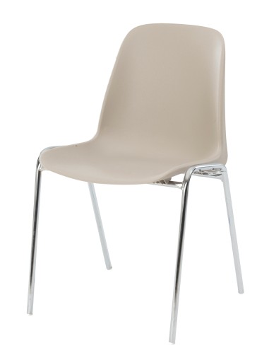 Chaise conférence pas cher empilable taupe - Elena - 3641