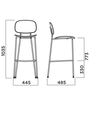 Tondina Pop – Tabouret de bar empilable et design, idéal pour les intérieurs contemporains