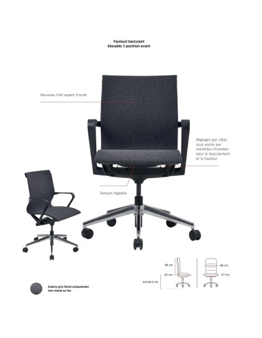 Détails de la chaise de bureau design - Eddy - 7590